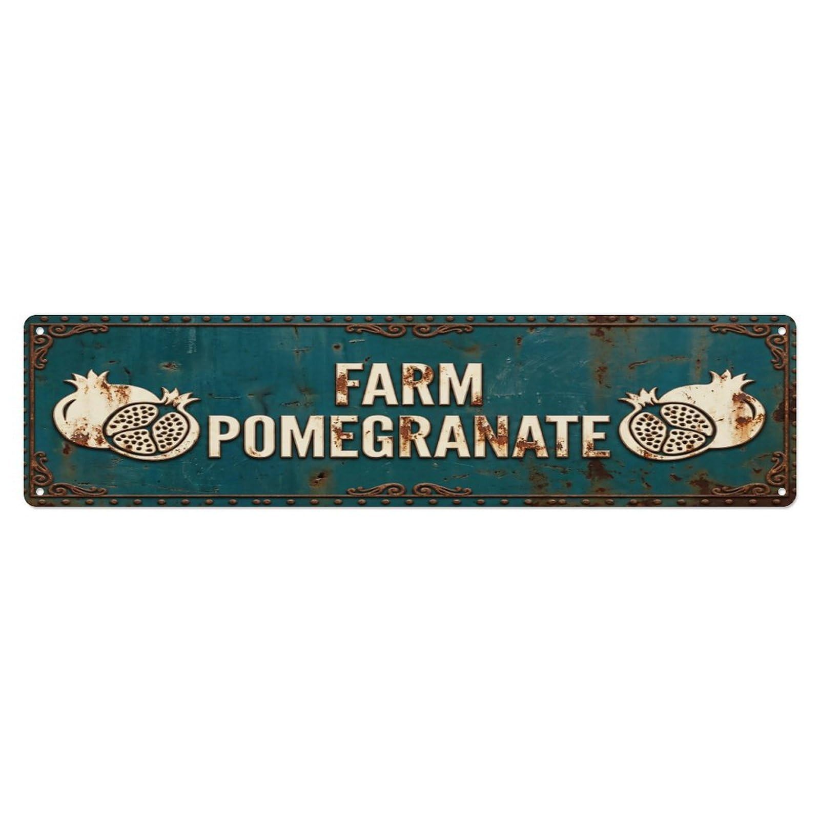 FARM POMEGRANATE Vintage Fruit Rustic Farmhouse Metal Tin Sign