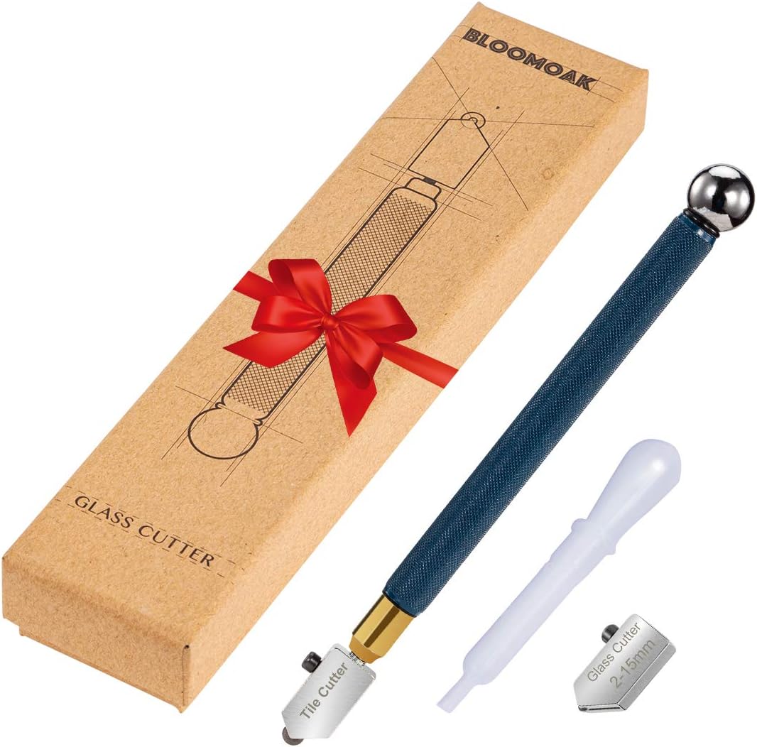 Professional Carbide Tungsten Alloy Handle Glass Cutter Tool with Range 2-19 mm Professional Cutter for Thick Glass Mosaic and Tiles - Pencil Shape & Design (Stain Cutter)