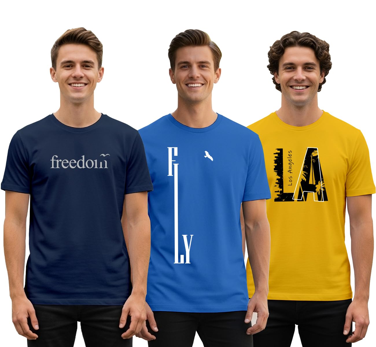 xenovaurban Men's Printed T-Shirt Combo Pack of 3 | Regular Fit Cotton Tshirts for Man - PRNT2-picture-17
