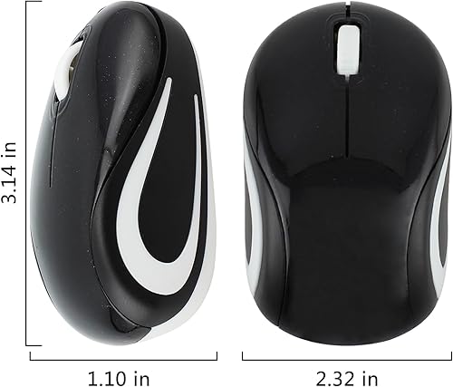 Miniatura 7 de Mini mouse inalámbrico para computadora, tamaño pequeño, portátil, compacto de viaje, USB óptico de 3 botones, 1000 DPI, mouse inalámbrico para