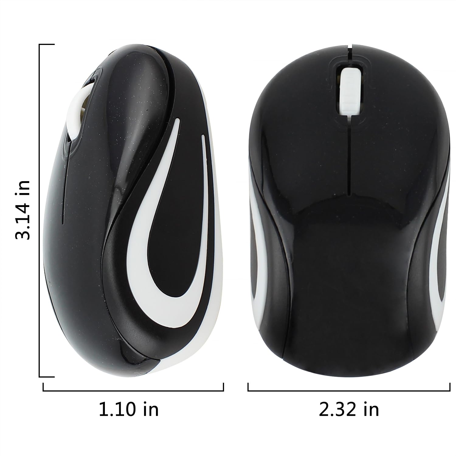 Mini mouse wireless carino mouse per computer portatile compatto portatile compatto da viaggio USB ottico 3 pulsanti 1000 DPI mouse cordless per computer portatile PC notebook MacBook regalo per