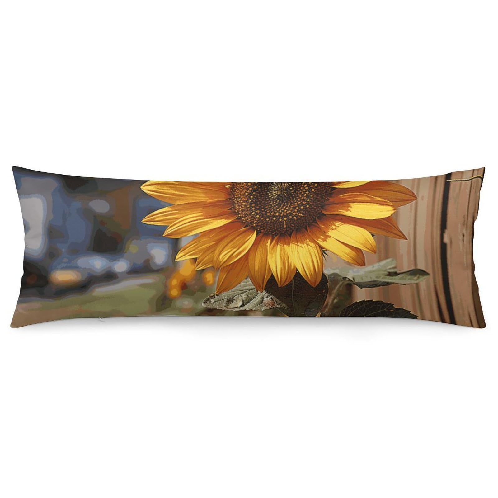 NONHAI 2 Pack Pillow Cases for Hair and Skin, Soft Breathable Pillow Case Covers with Hidden Zipper, Farm Sunflower Pillowcase 20"x54" Pillow Covers for Sleeping Gift