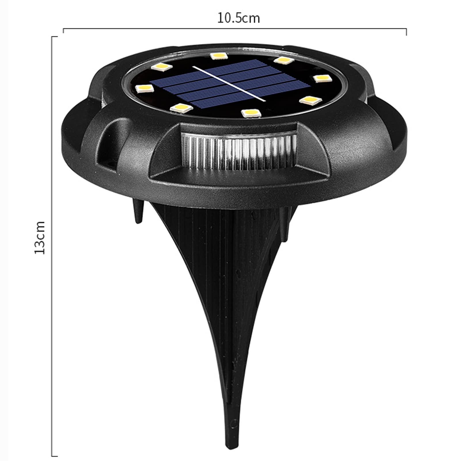 Solarne oświetlenie uziemiające, 8 LED, zewnętrzne oświetlenie solarne w ziemi, do krajobrazu, chodnika, trawnika, schodów, ścieżek, ogrodzenia schodów, wodoodporne, ciepłe światło, kolorowe światło