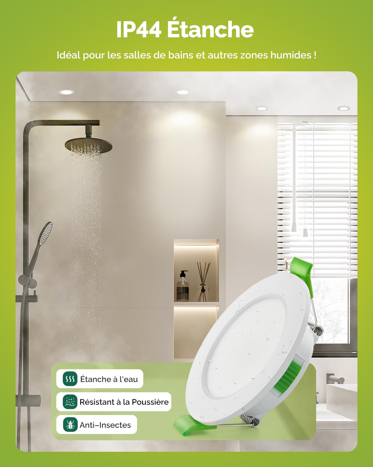 Fondiiz Spot LED Encastrable Extra Plat, 3.5W 340LM Spots de Plafond 55-68mm Découpe, Blanc Chaud 3000K Blanc Neutre 4500K Blanc Froid 6000K Reglable, Spot Salle de Bain IP44 pour Cuisine, Lot de 6