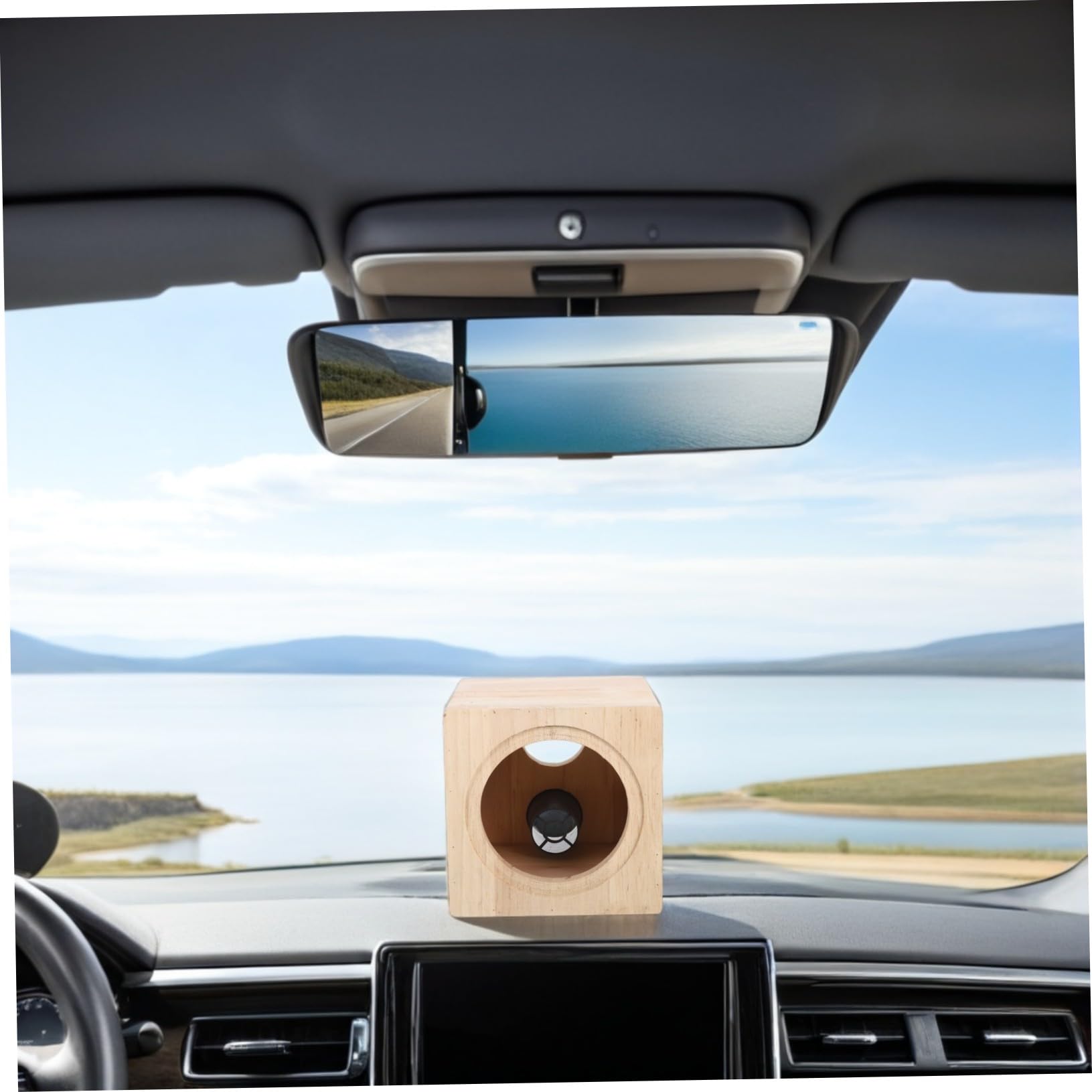 Cabilock Caja de Altavoz de Madera para Viajes Largos y Desplazamientos Diarios Beige de 4 Pulgadas Estructura Resistente Que Minimiza Vibraciones y Fácil Instalación para Coche