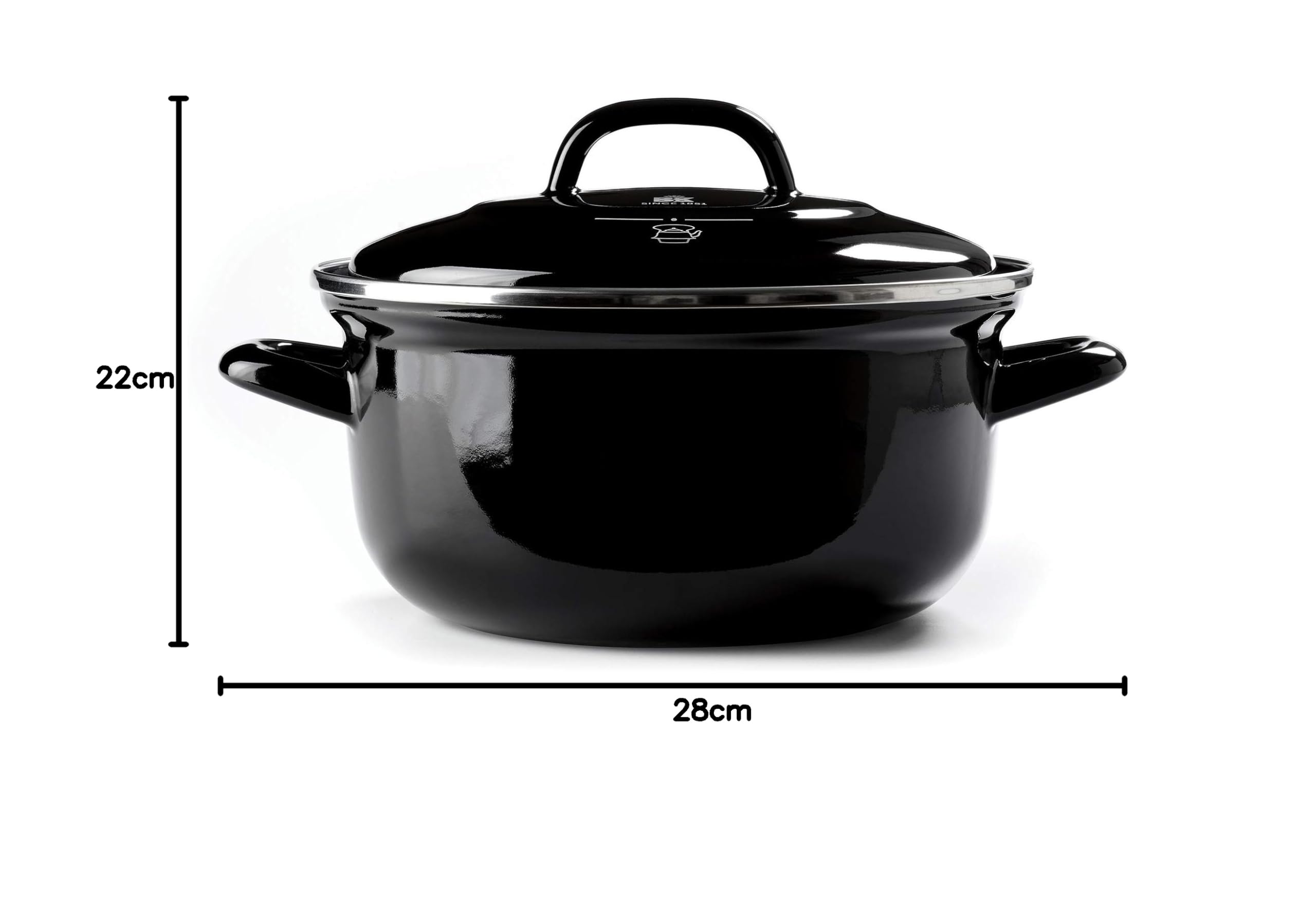 BK Indigo Casseruola Olandese Smaltata 16 Cm 1,2L - Antiaderente Ceramico PFAS Free - Adatta A Induzione E Forno