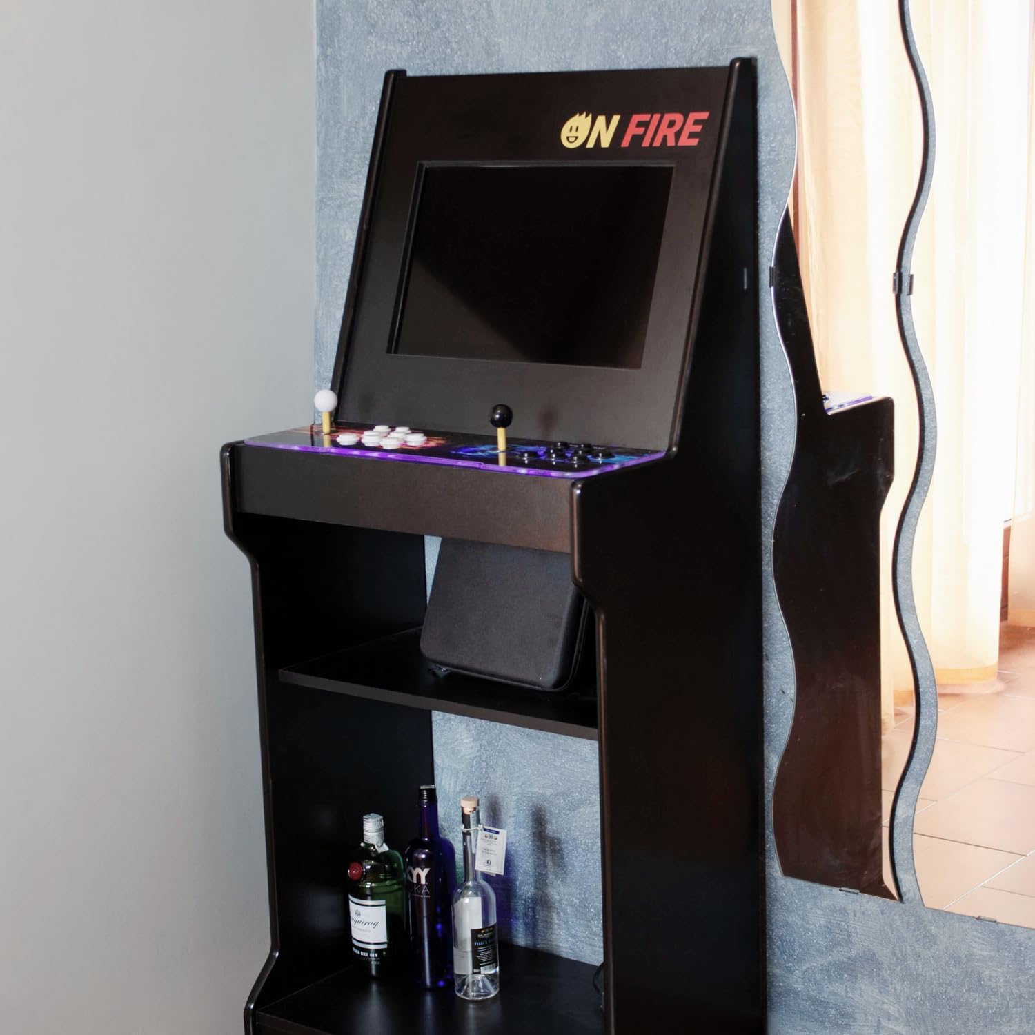 ONFIRE GAMES | Cabinato Arcade Made In Italy | Retro Console Con 10.000 Giochi | Console Amarcord Da Assemblare | Schermo da 22" e controlli arcade a 6 tasti personalizzabili