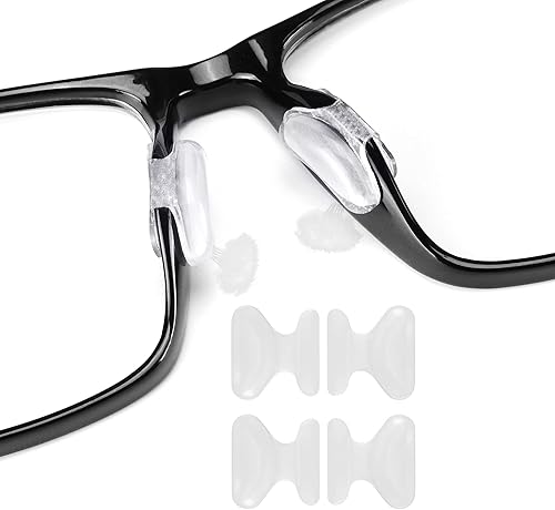 Almohadillas de nariz adhesivas de silicona suave antideslizante para marcos de plástico, anteojos y gafas de sol, 12 pares transparentes de 0.069