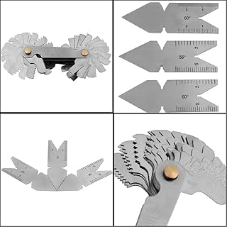 Screw Pitch Gauge,Thread Gauge,2pcs 60°+1pc 55° Center Gauges Fishtail Gauge Measuring Tool Set,for Screw Cutting Tools
