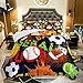 AILONEN Football Comforter Set for Teen Boys, Sport Bed in a Bag Bedding Sets,Basketball Theme Quilted Duvet Twin Size for Boys,1 Comforter 2 Pillowcases 3 Piece