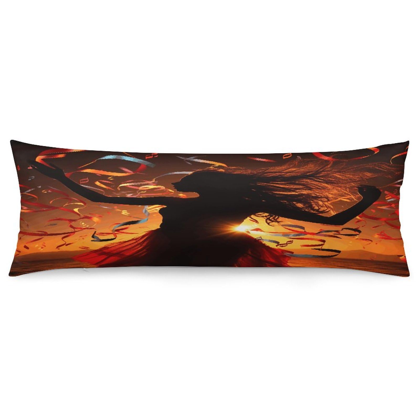 Dance Music Body Pillow Cover Soft Full Long Pillow Cover Decorative Large Pillow Case Cozy Body Pillow Pillowcase Pillow Shams for Bed Sofa Couch Room Decor 18.9 X 53 Inch