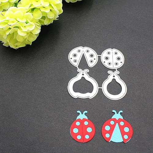 Miniatura 7 de Troqueles de corte de metal con marco para hacer tarjetas, manualidades de acero al carbono, plantilla de grabado en relieve de mariquita, álbumes