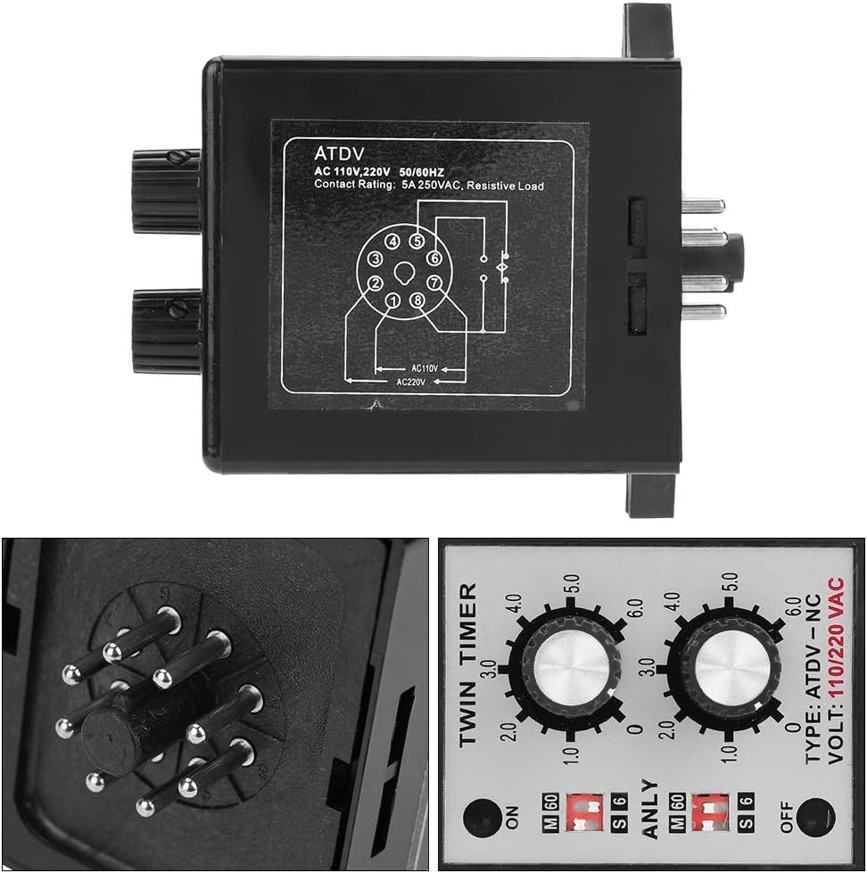 ATDV-NC Twin Timer Relay, with Timing Power-on and Power-Off Function