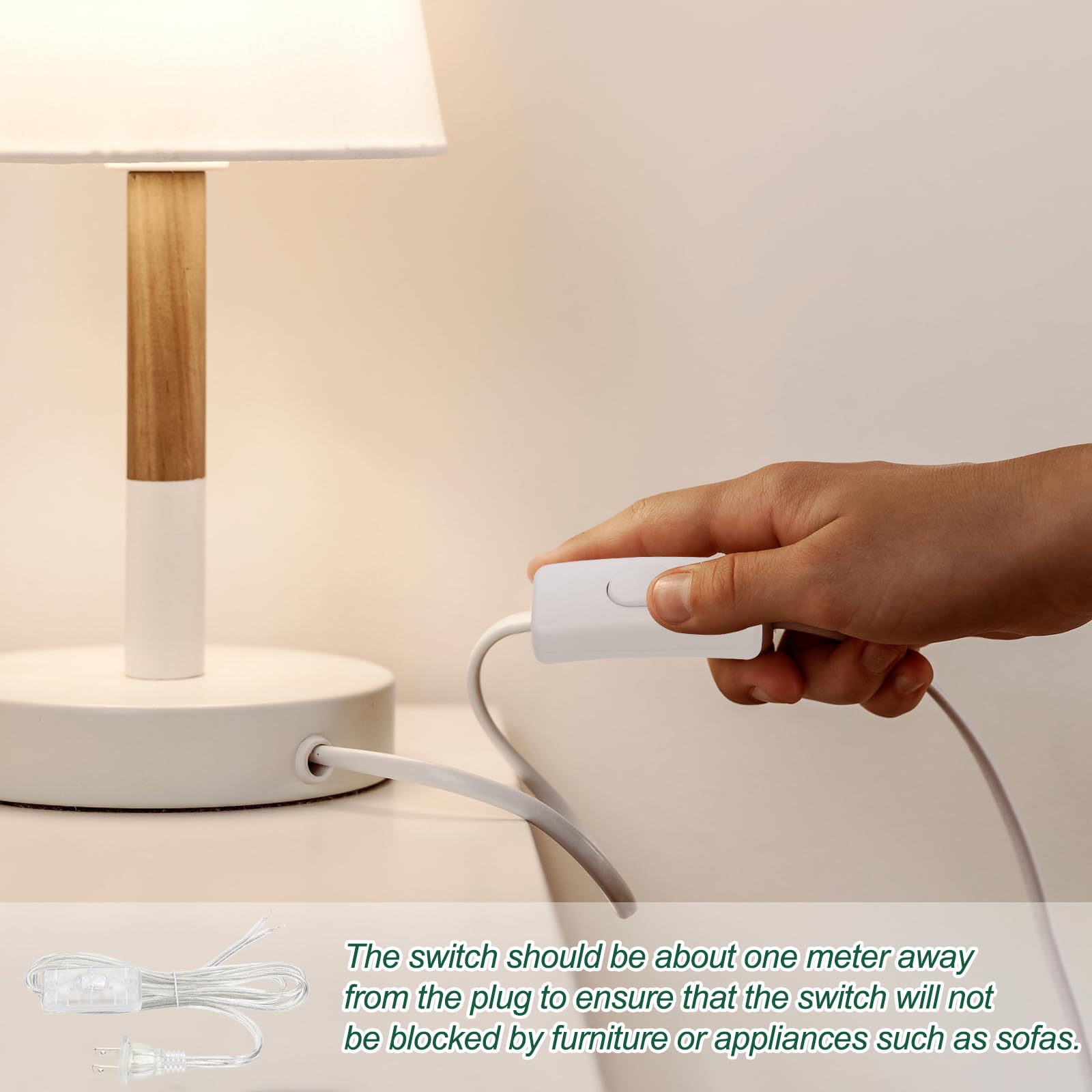 PATIKIL Cavo per lampada da 1,8 m con spina, 5 set SPT-2 UL, cavo di alimentazione con estremità spogliate, pronto per il cablaggio della lampada con connettori per la sostituzione della luce fai da