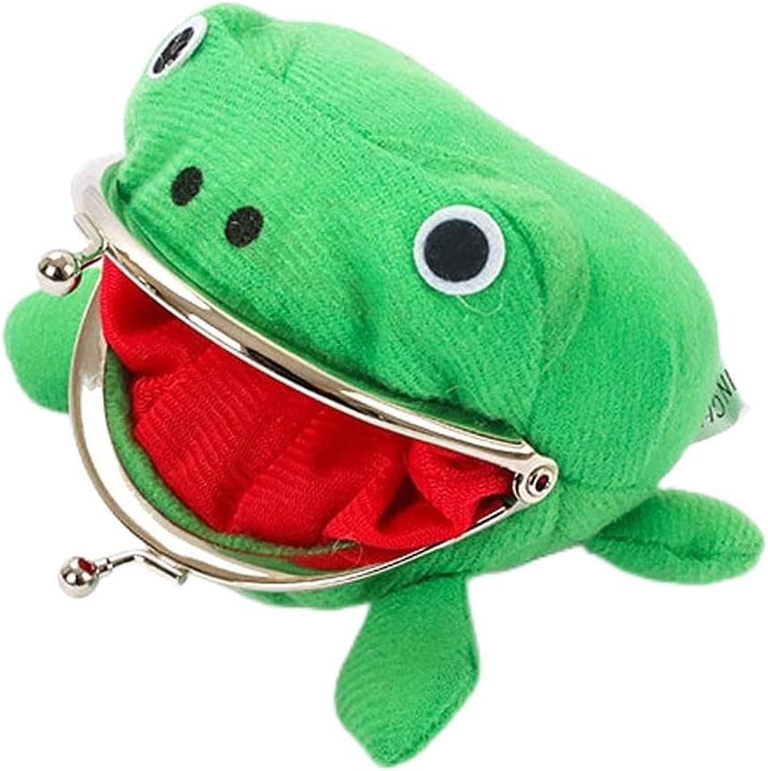 Wiywef Frog Coin Wallet, Anime Plush Frog Purse Cute Purse Green Cartoon Money Bag Frog Money Pouch Purse Cosplay Cartoon Change Pouch