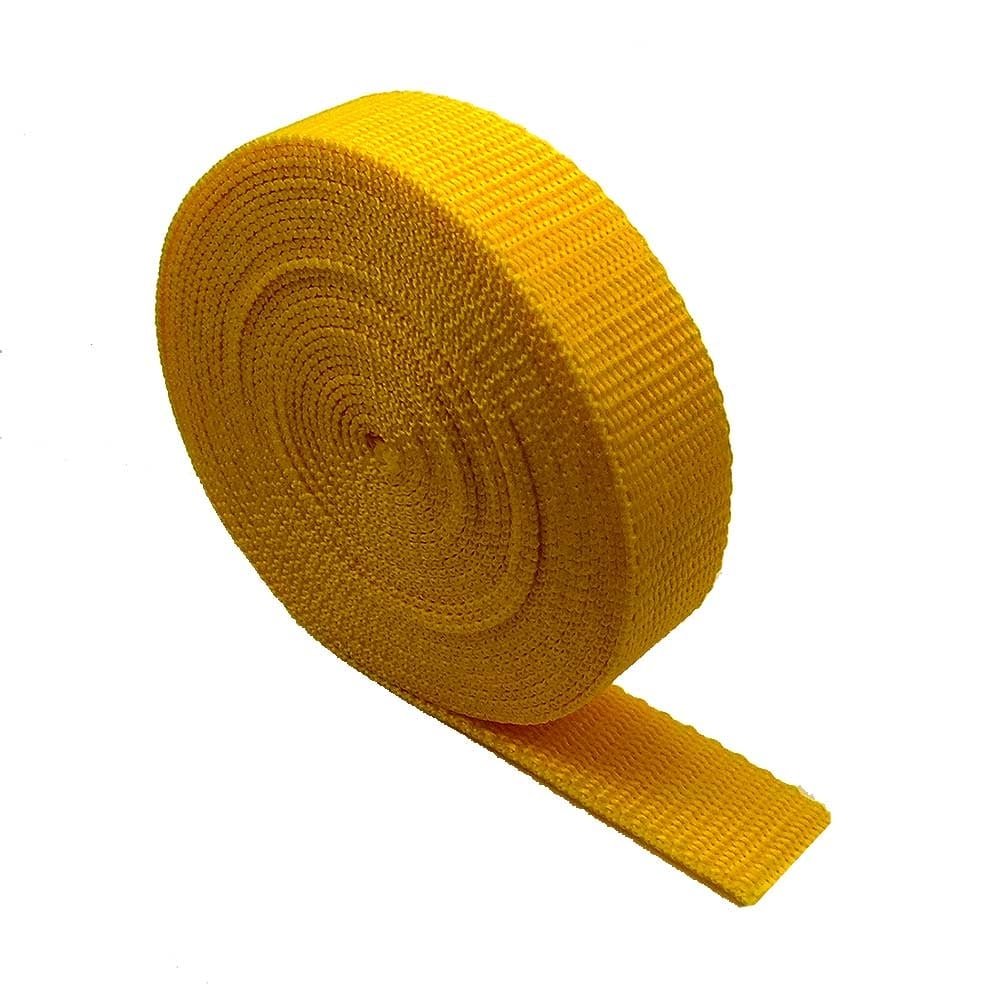 The Bead Shop Yellow Heavy Duty Webbing Strap Tape - 5 Metres - Rucksack/Backpacks, Luggage/Cargo Strapping, Belts (, 50Mm)