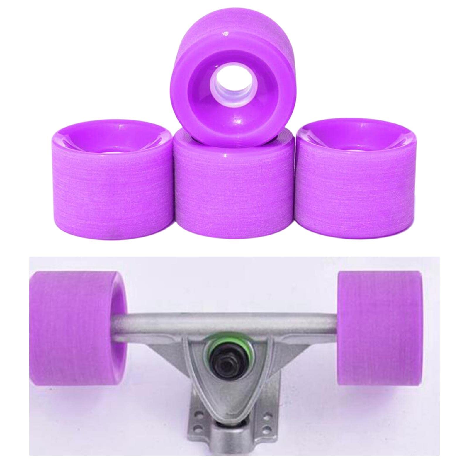 Oshhni 4 Pièces Roues de Skateboard Longboard Roues de Remplacement Mini Cruiser Accessoires d'entretien en PU Solide pour Absorption des Chocs Adapté à