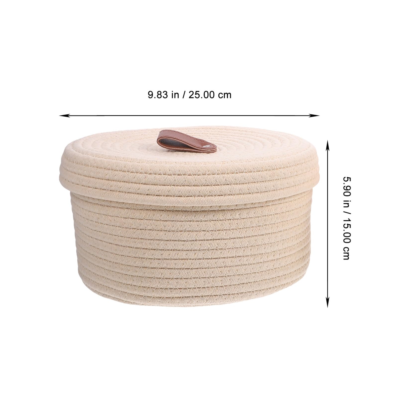 2piezas Cesta De Almacenamiento De Algodón Trenzado Con Tapa De Canastas Para Organizar Objetos y Snacks El Dormitorio Diseño Práctico y Versátil