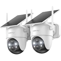 COOAU 2K Telecamera Wi-Fi Esterno Senza Fili, Telecamera Pannello Solare