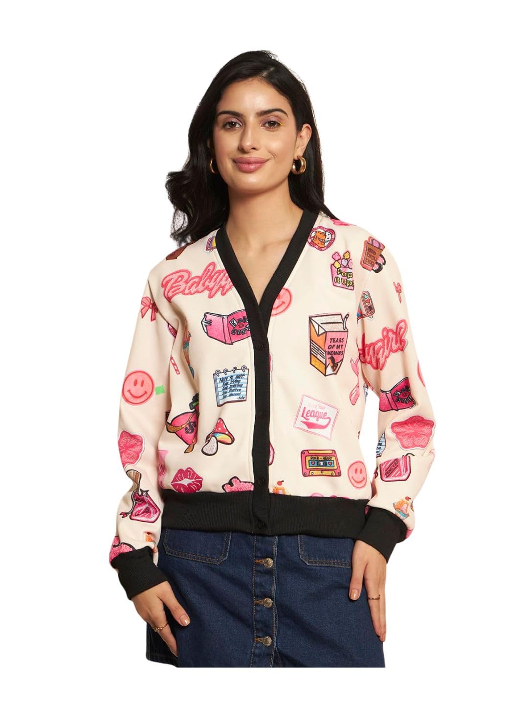 Women Printed Multicolor Sweater - Fleece Full Sleeve Fashion for Office, Casual, Festive & Party (12232)-image-38