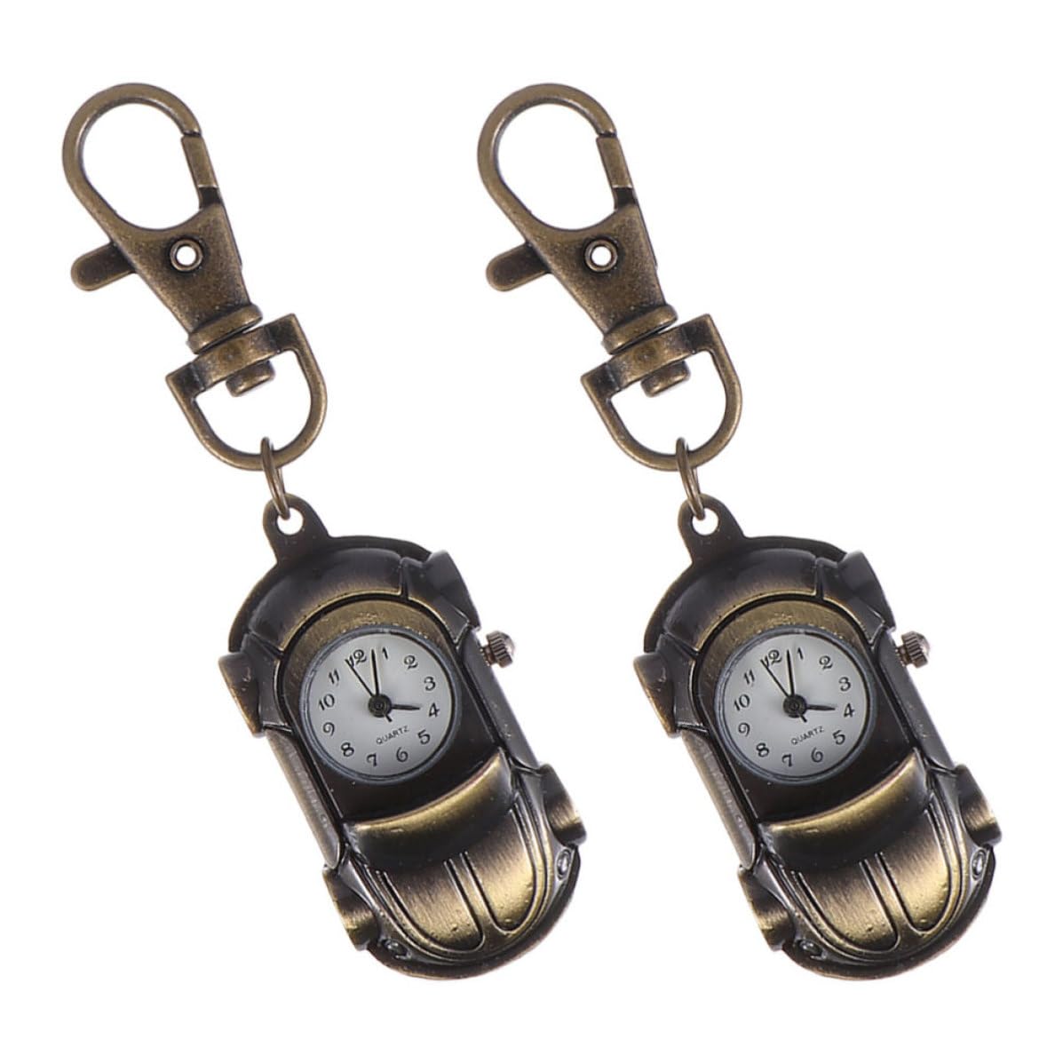 Operitacx 10 Piezas Reloj de Bolsillo Forma de Coche Retro de Titanio Café