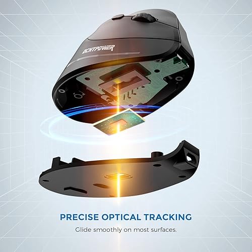 Miniatura 6 de ECHTPower Ratón ergonómico inalámbrico actualizado 2024, mouse vertical recargable de 2.4 GHz, mouse inalámbrico derecho silencioso, interfaz