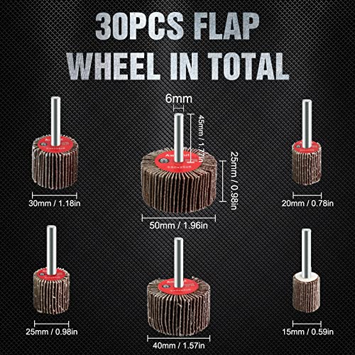 Fächerschleifer Set Körnung 80 Lamellenschleifer Schleifaufsatz für Akkuschrauber,Bohrmaschine,Geradschleifer (30pcs Rundschleifer)