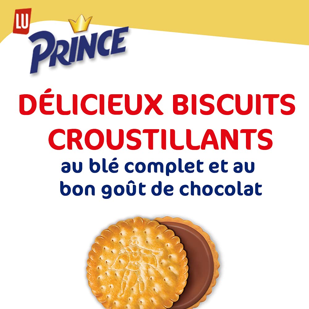 Lu Prince - Galletas rellenas (24 x 300 g) | 24 galletas crujientes llenas de buen sabor de chocolate derretido | ideal para té de la tarde