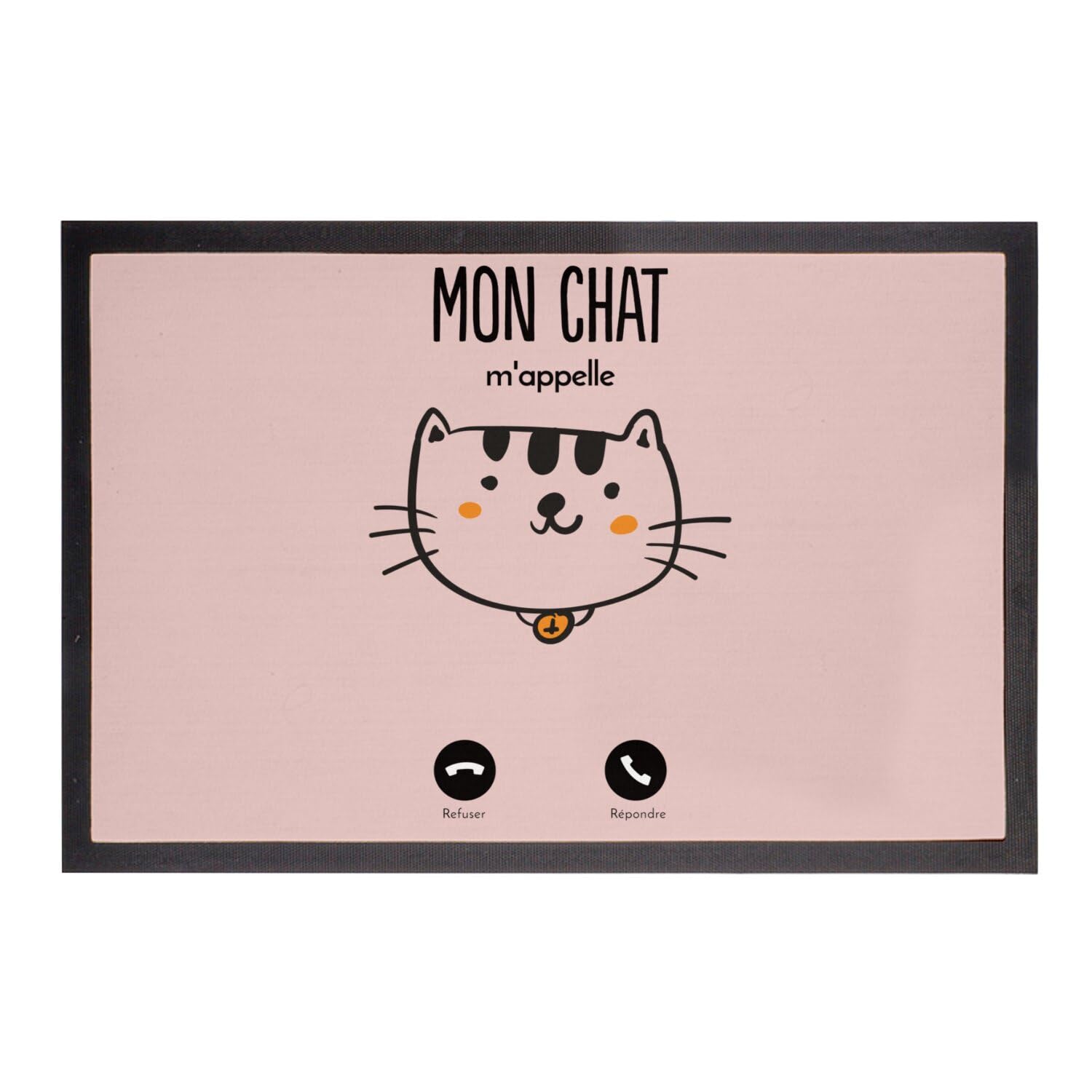 Paillasson rose chaton mignon 75x50 cm pour égayer votre entrée de maison