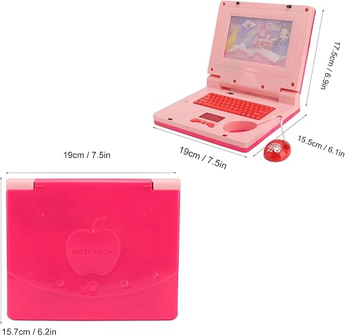 Miniatura 7 de Bnineteenteam Juguetes educativos de aprendizaje para niños, computadora portátil para niños a partir de 3 años (ratón rosa no retráctil)