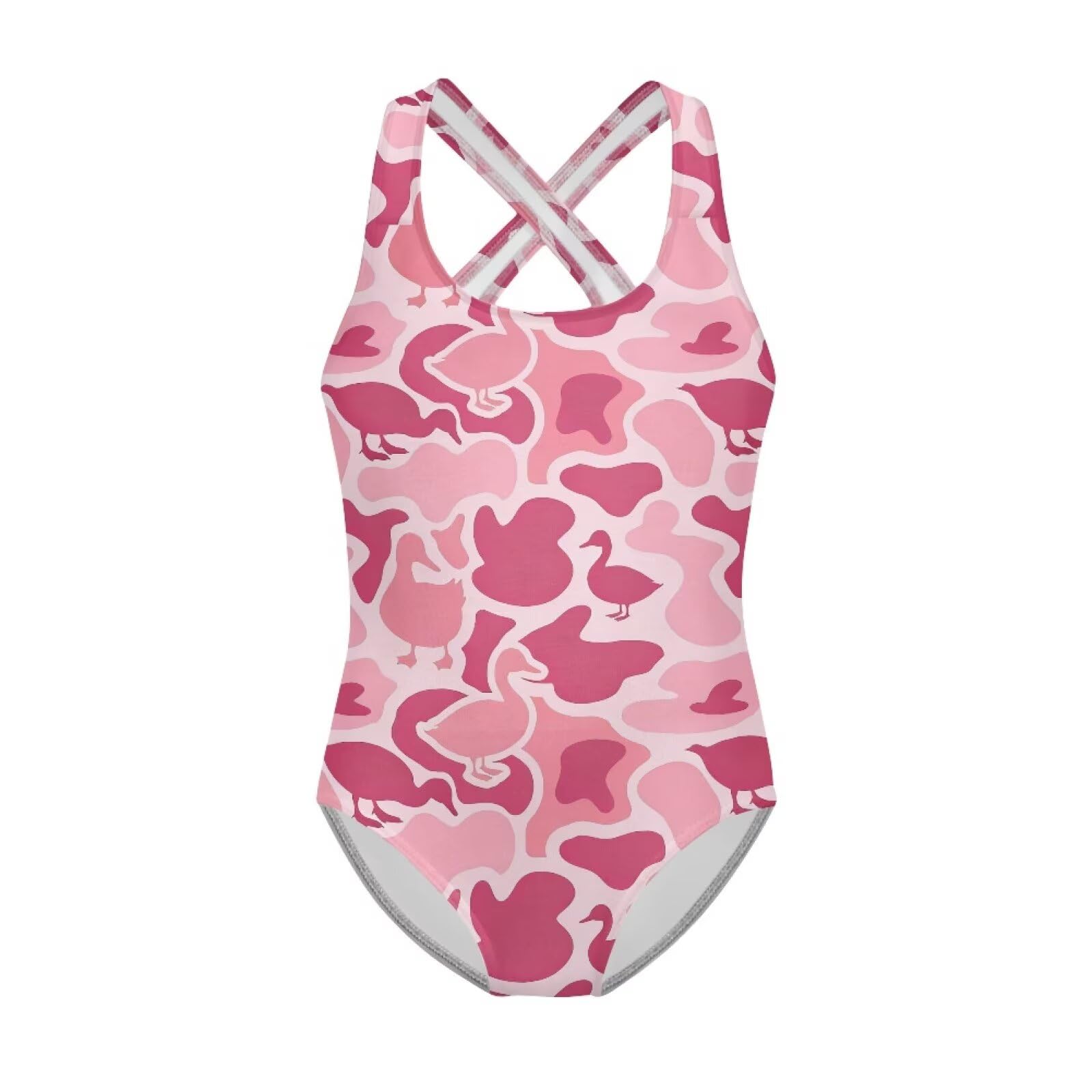 Girls Swimsuit Criss Cross Back 1-Piece Summer Beach Swiwmear