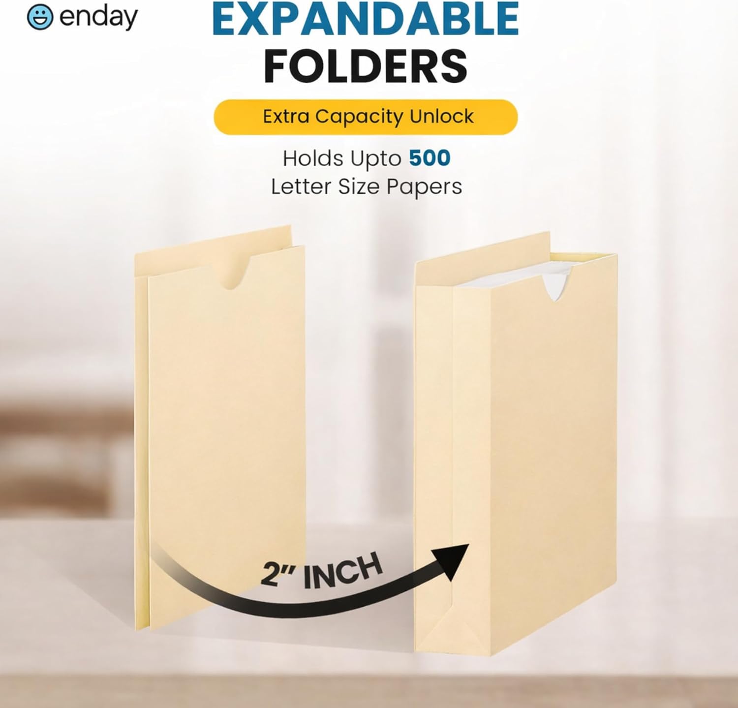 Enday Manilla Folders 8.5 x 11 (25 Pack) File Folders - Straight Cut Tab - Letter Size Jacket Folders for Home & Office, Pocket File Folders image 3