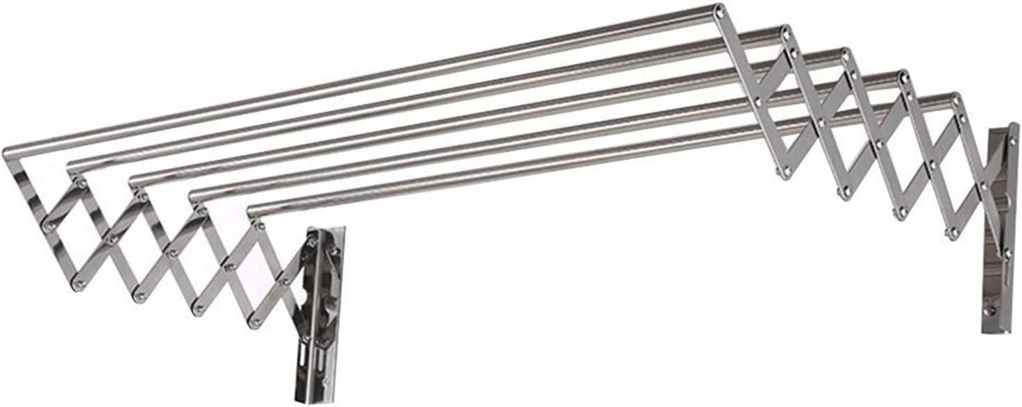 Laundry Drying Rack Airer -Wall Mounted - Retractable - Clothes Drying Rack Horse Folding Clothes Hanger 5 Rail Towel Bar Dryer