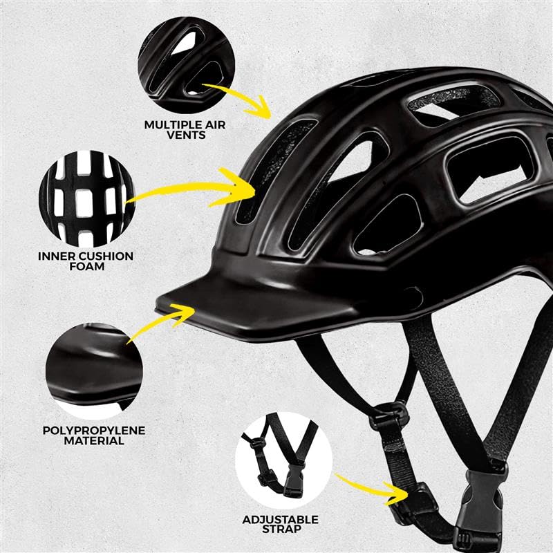 Image of Jaspo Tyro Complete Protective Gear Set for Kids | Helmet with Knee Pads, Elbow Pads & Wrist Guards for Skating, Cycling & Skateboarding(Black) (6-14 Years)