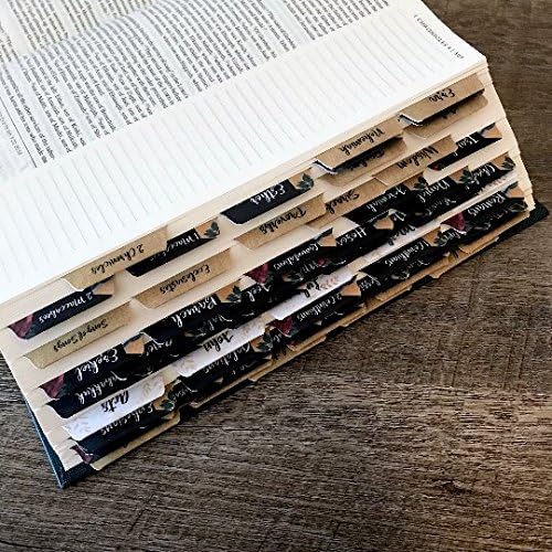 Bible Tabs (Catholic - 73 Tabs), Matte Satin Finish, Jewel Tone, Watercolor Mix, Bible Index Tabs - by Simmer and Sprout