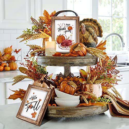 Cochie Seasonal Tiered Tray Decor, Interchangeable Holiday Wooden Picture Frames 5X7 Inches, Farmhouse Wall Photo Frame Signs For Halloween Thanksgiving Autumn Fall Christmas Decoration #TOP1