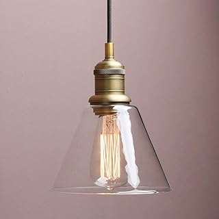 Yosoan 1-Light Vintage Edison Hanging Pendant Light, Mini Funnel Flared ...
