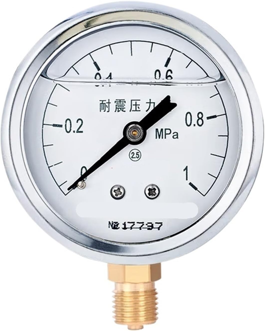 YTN-60 Radial Seismic Pressure Gauge Oil-Filled Pressure Gauge 2.5 Level air Pressure Hydraulic Oil Pressure Gauge Water Pressure Gauge 0-25mpa(-0.1+0mpa)