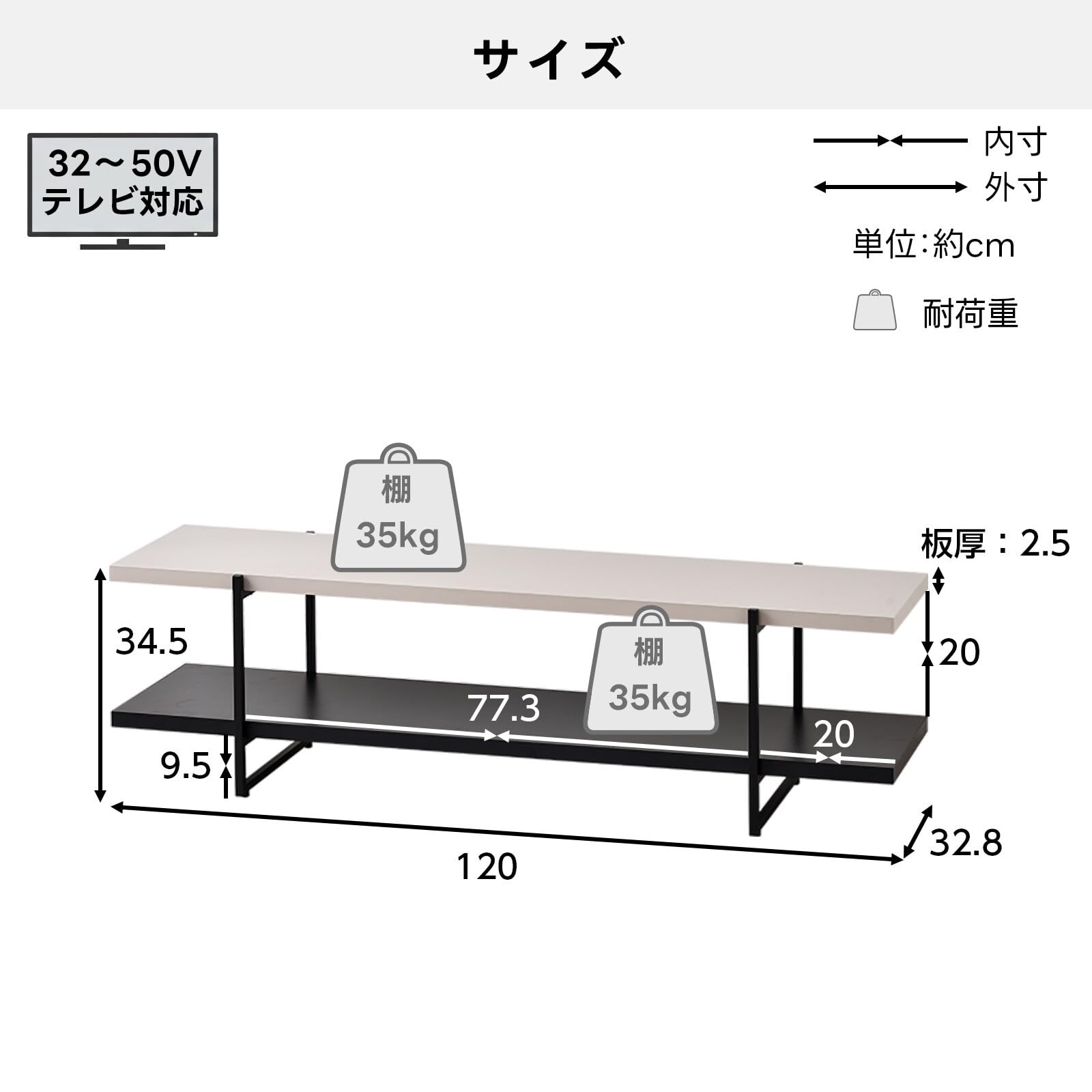 Amazon｜ワイエムワールド テレビ台 ローボード 50型対応 幅120 スリム