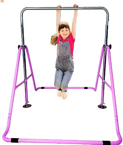 Miniatura 3 de Barra de gimnasia para niños con alfombrilla de 2 x 6 pulgadas, para gimnasio de la selva, barra de kip horizontal, altura ajustable, barras de