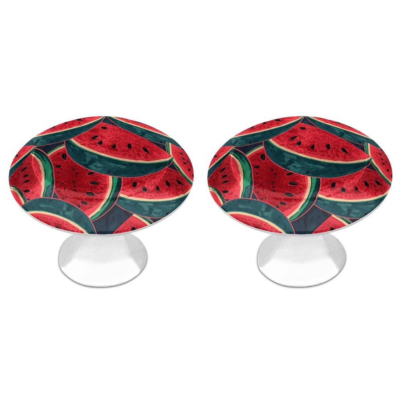 FekiLoot Red Watermelon Cabinet Knobs Personality Stainless Steel Round Drawer Handles Circle Modern Cabinet Handles Drawer Knobs for Kitchen Dresser Bathroom Cupboard Furniture