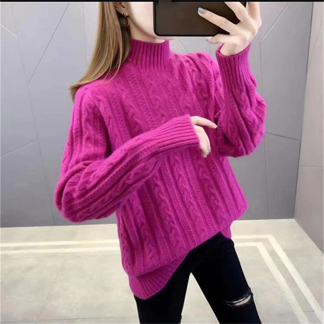 Maglione da donna a collo alto autunno inverno maglione a maniche lunghe maglioni lavorati a maglia addensare maglioni caldi da donna.
