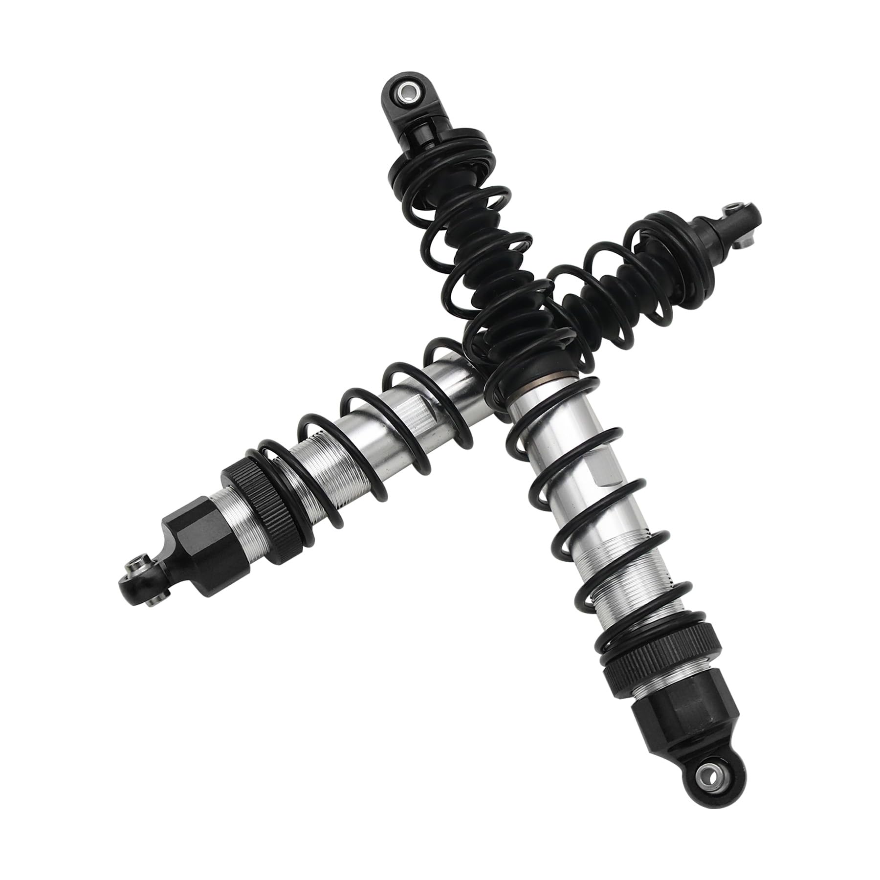 smTSRC 6mm Aluminium RC Front Shock Absorber Set Damper Kit for 1:5 Hpi Baja 5B SS 5T 5SC RC Car Parts (Black)