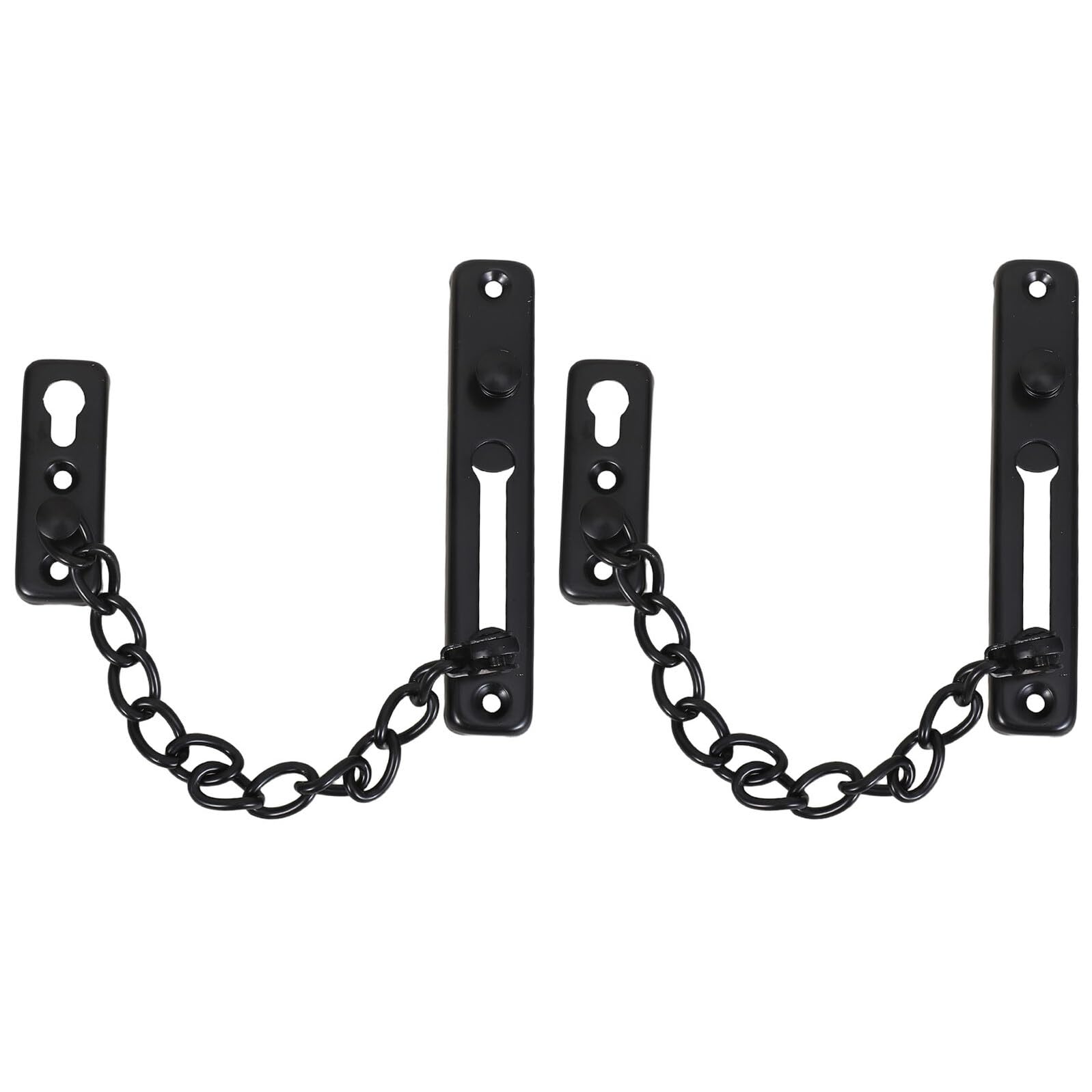Cadenas de seguridad Hohopeti de acero inoxidable negro de alta resistencia, 2 piezas