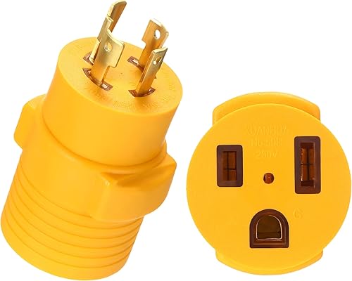 Vista 16 de Kanayu L14-30P a SS2-50R RV Adaptador de generador de energía marina, generador de bloqueo de 4 clavijas 30A L14-30P macho a 50A Marine Shore Power