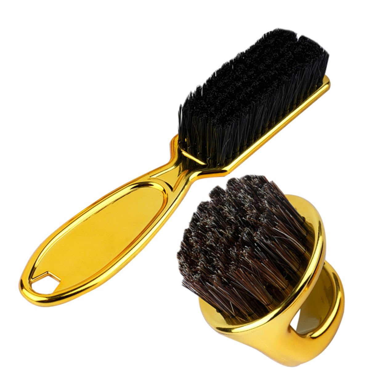 minkissy Spazzola Oro per Capelli e Barba Manico lungo Anello, Strumento di Pulizia Fino e Delicato per Styling e Cura Uomo