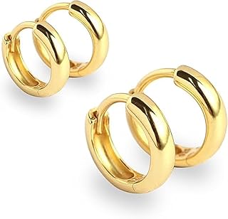 Fayruz Jewelry Hoop Earrings for Women, 18K Gold Plated Hoop Earrings Lightweight Hypoallergenic for Girls