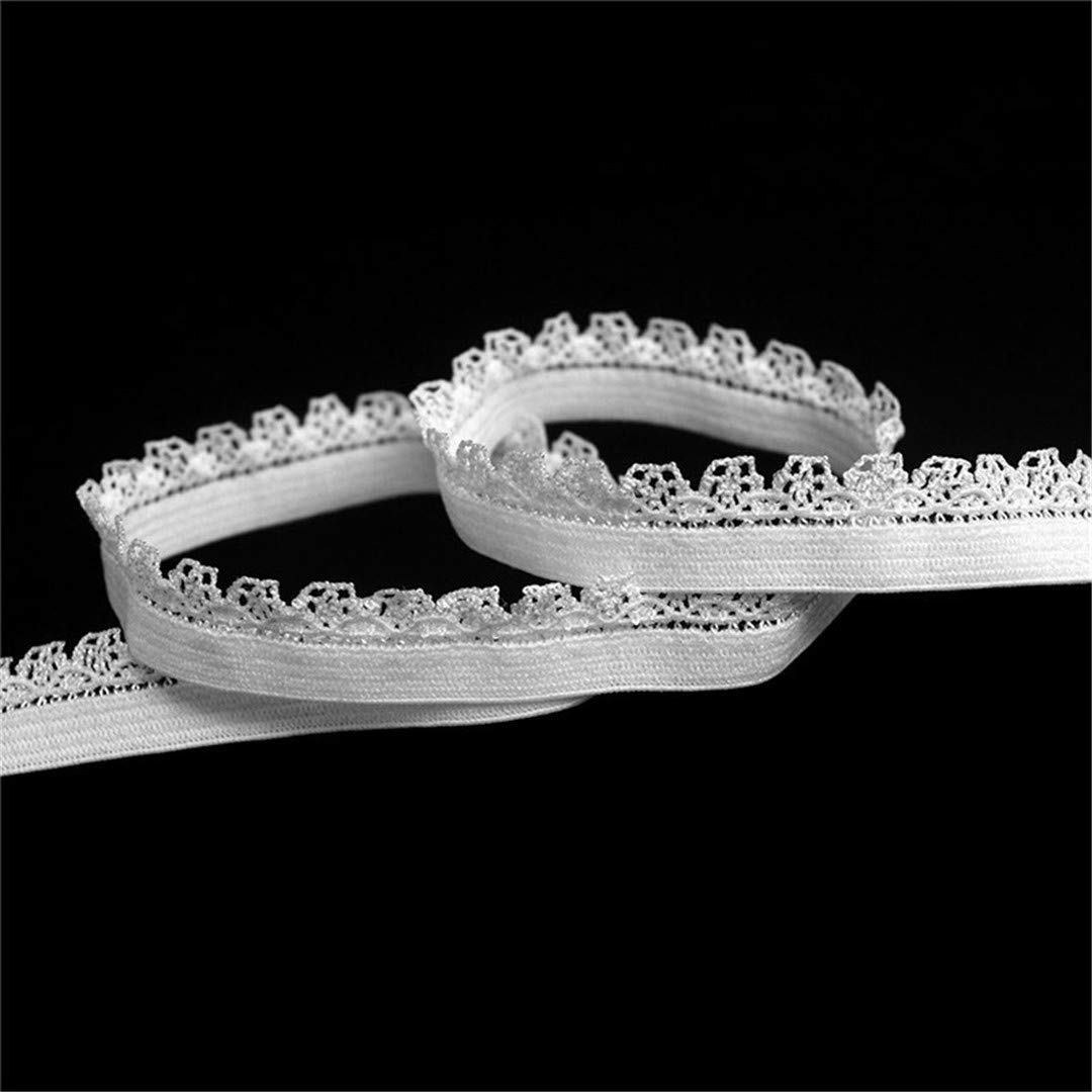 5 Yard 3/8 Inch 10 Mm Picot Loop Decorative Frilly Lace Trim Elastics Spandex Band Underwear Lingerie Dress Sewing Craft White