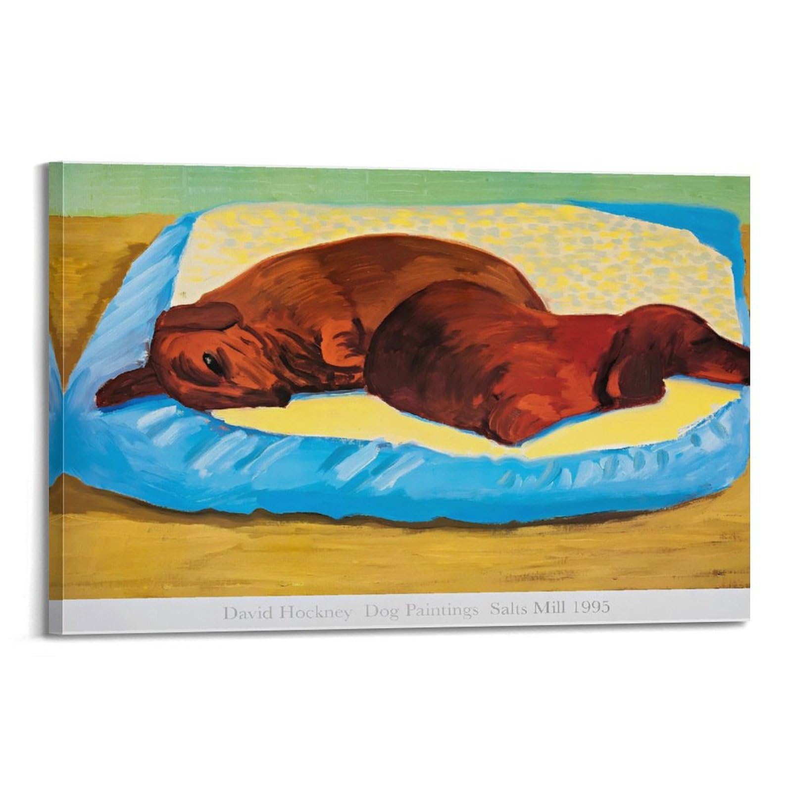 Ckjenjbkm Frame-Style David Hockney Vintage Abstractwall Art Beige Posters Aesthetic Canvas Wall Art Print Home Decor For Bedroom Living Room12x18inch(30X45cm)