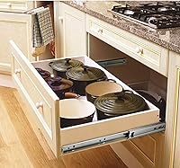 Vista 3 de 5 pares de guías para cajones de 14 pulgadas de 3 secciones, extensión completa con rodamiento de bolas, montaje lateral, capacidad de 100 LB